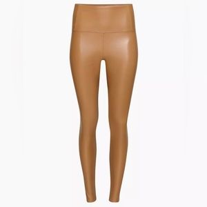 Aritzia Wilfred Free Daria vegan leather legging 2XS short Cognac colour NWT